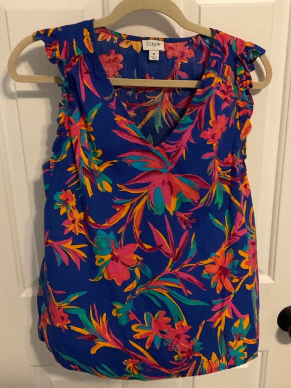 J Crew Ruffle Sleeve Top